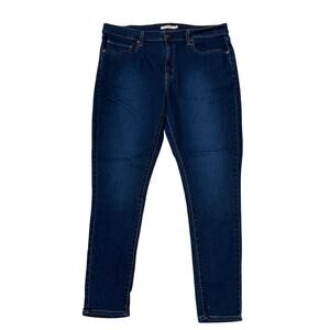 Levis 721 Jeans Womens Size 34 High Rise Skinny Tapered Stretch Dark Wash